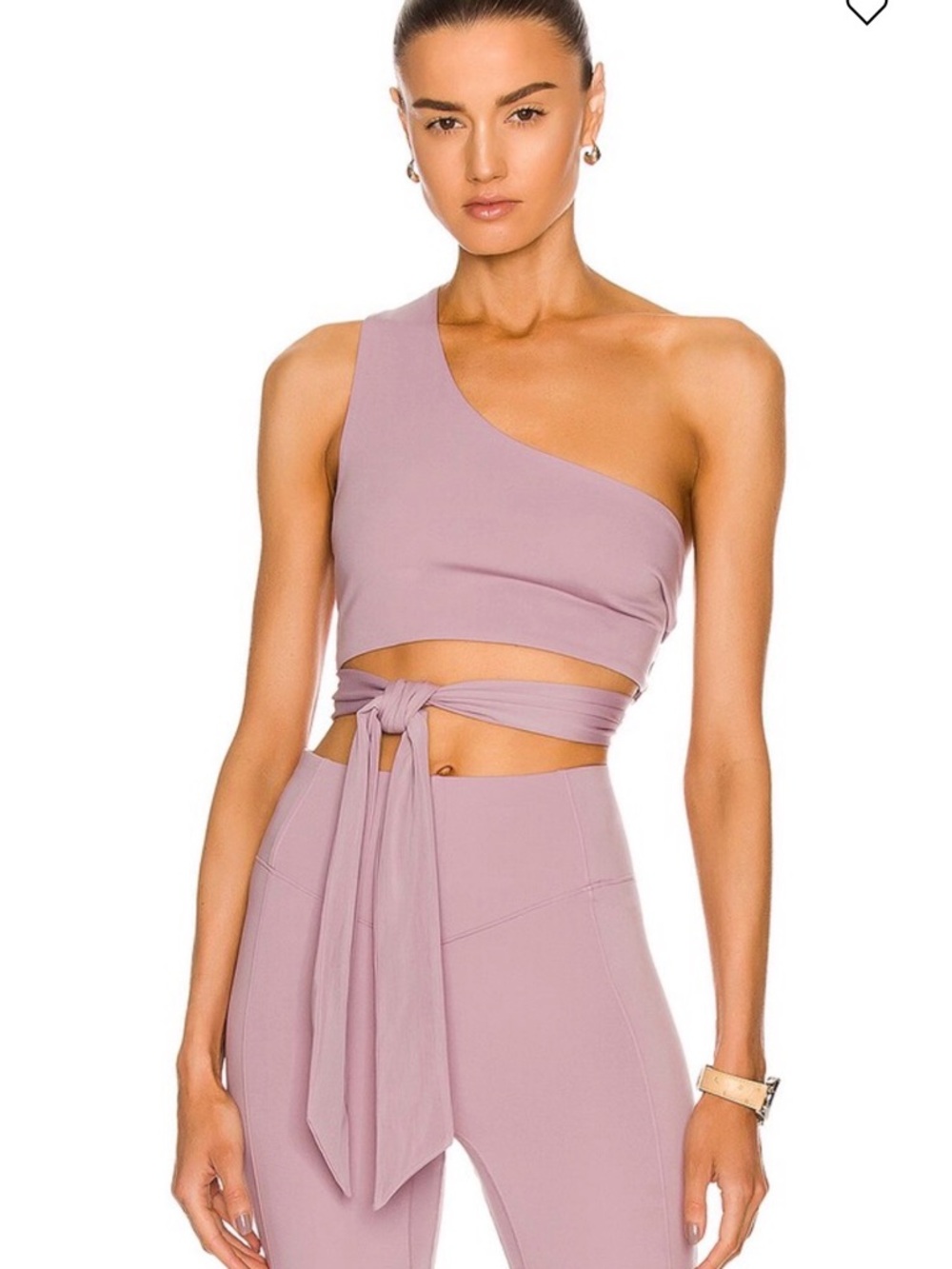 ILLA ILLA One Shoulder Wrap Tie Crop Top Pink Size L